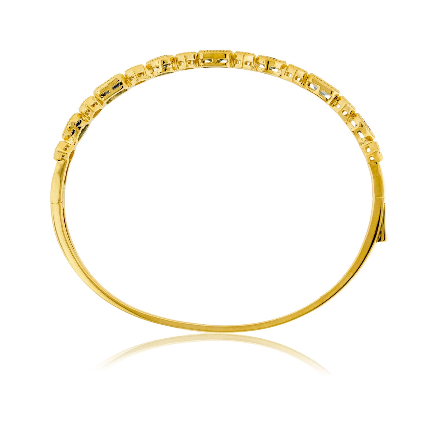 Montana Sapphire and Diamond Milgrain Bangle Bracelet