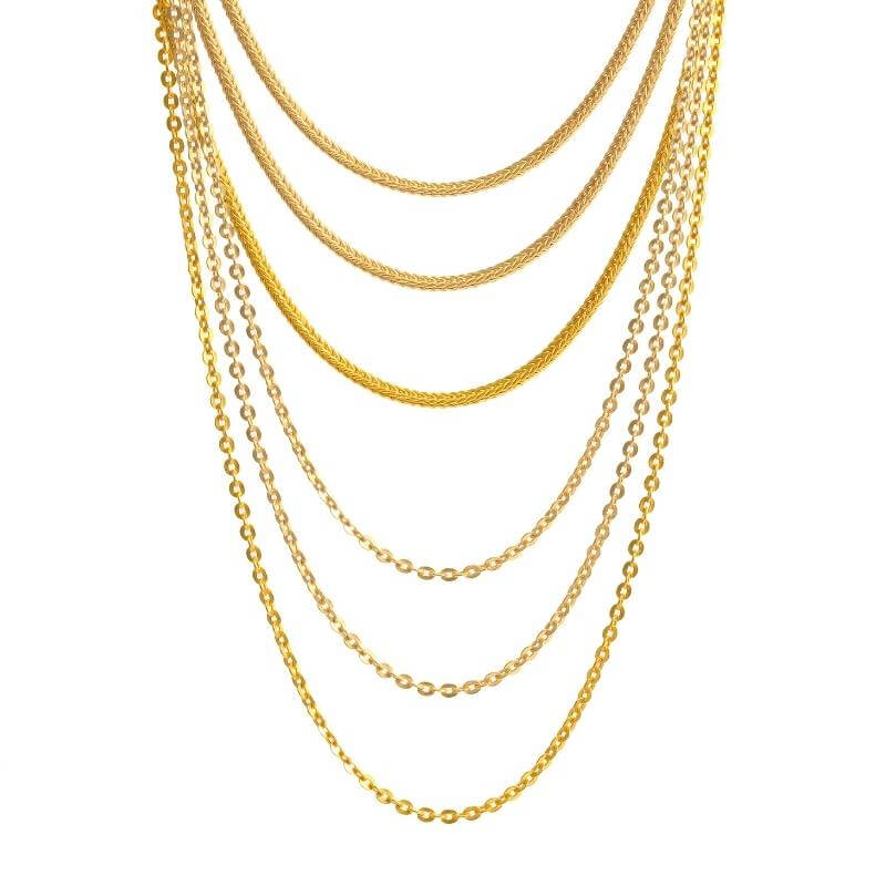 6 gold jewelry chains
