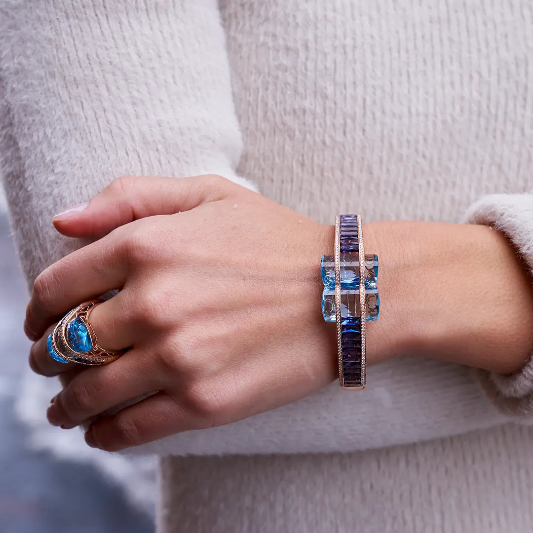 Woman Wearing Bellarri Bracelet and Ring - Park City Jewelers