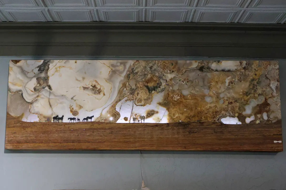 Painted Lighted Calcite Panel from Park City Jewelers