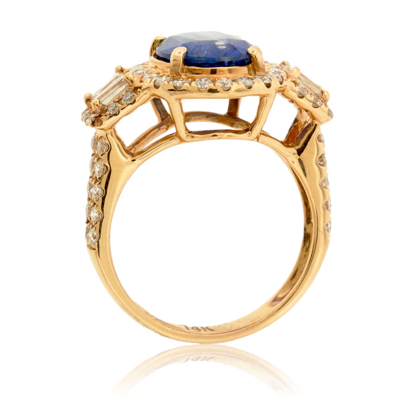 Oval Sapphire & Diamond Accented Ring