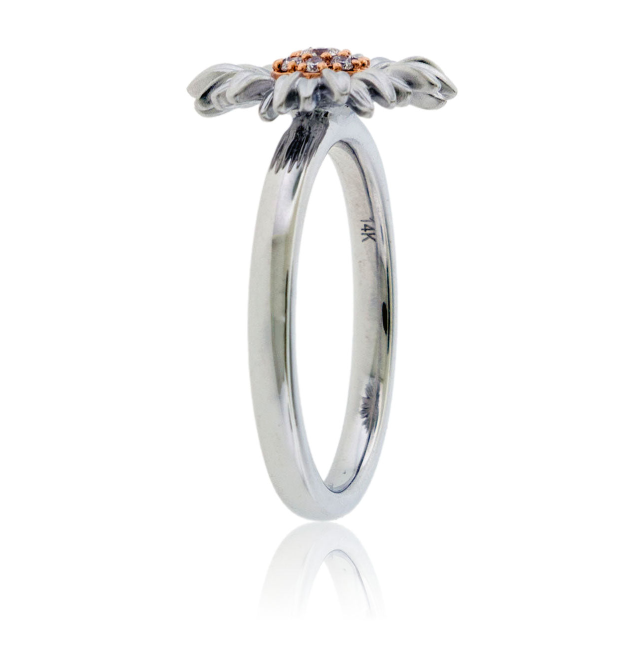Diamond Cluster Center Flower Ring