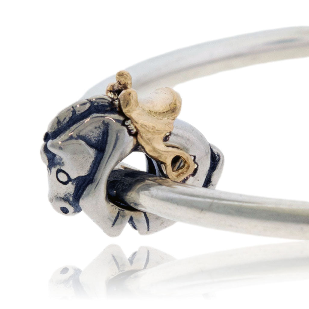 Horse and Gold Saddle Bracelet Bead