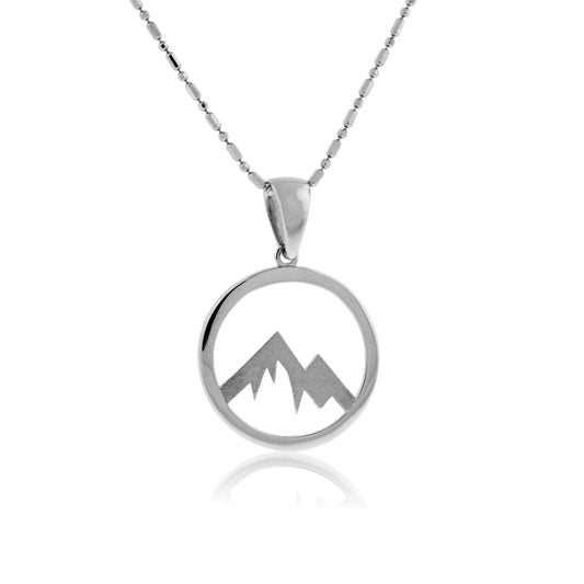 Mountain Peak in Circle Pendant