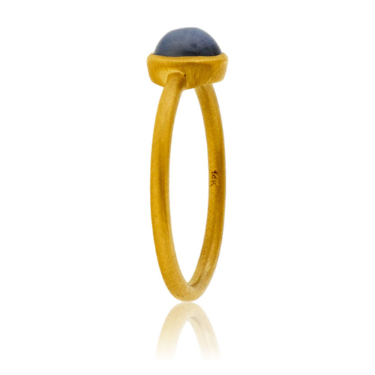 Star Sapphire Cabochon Bezel Set Ring