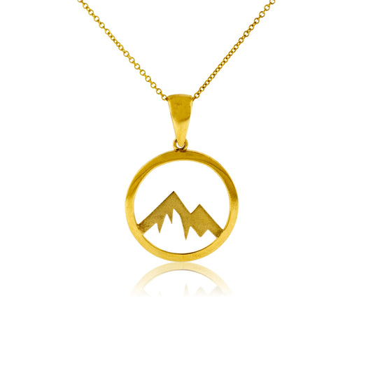 Mountain Peak in Circle Pendant