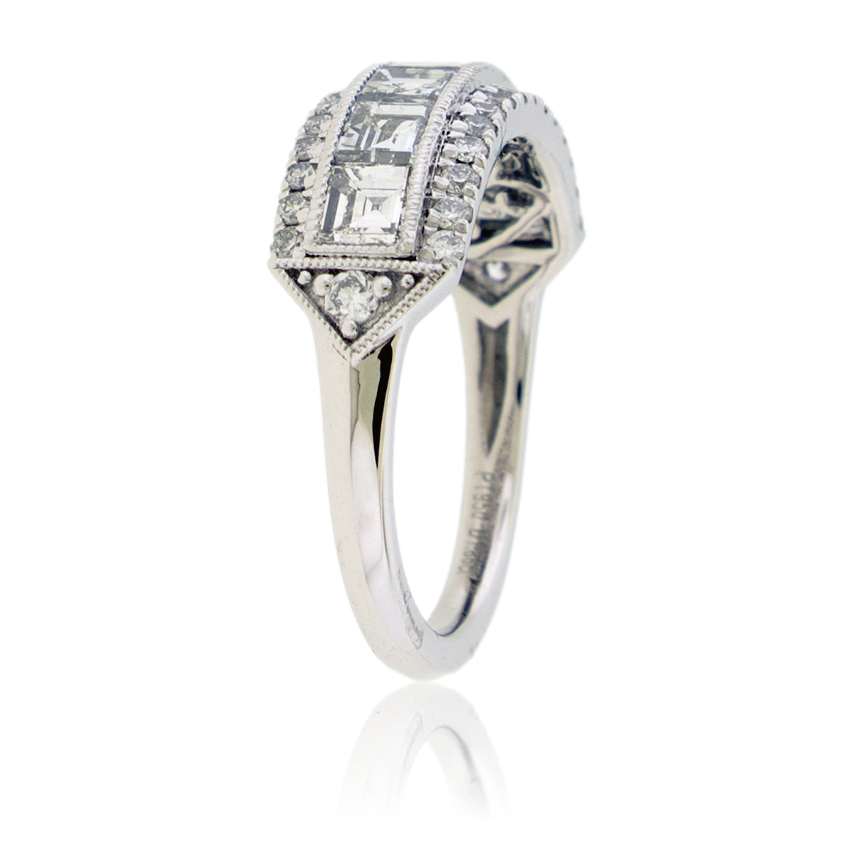 Square Diamond and Round Diamond Ring