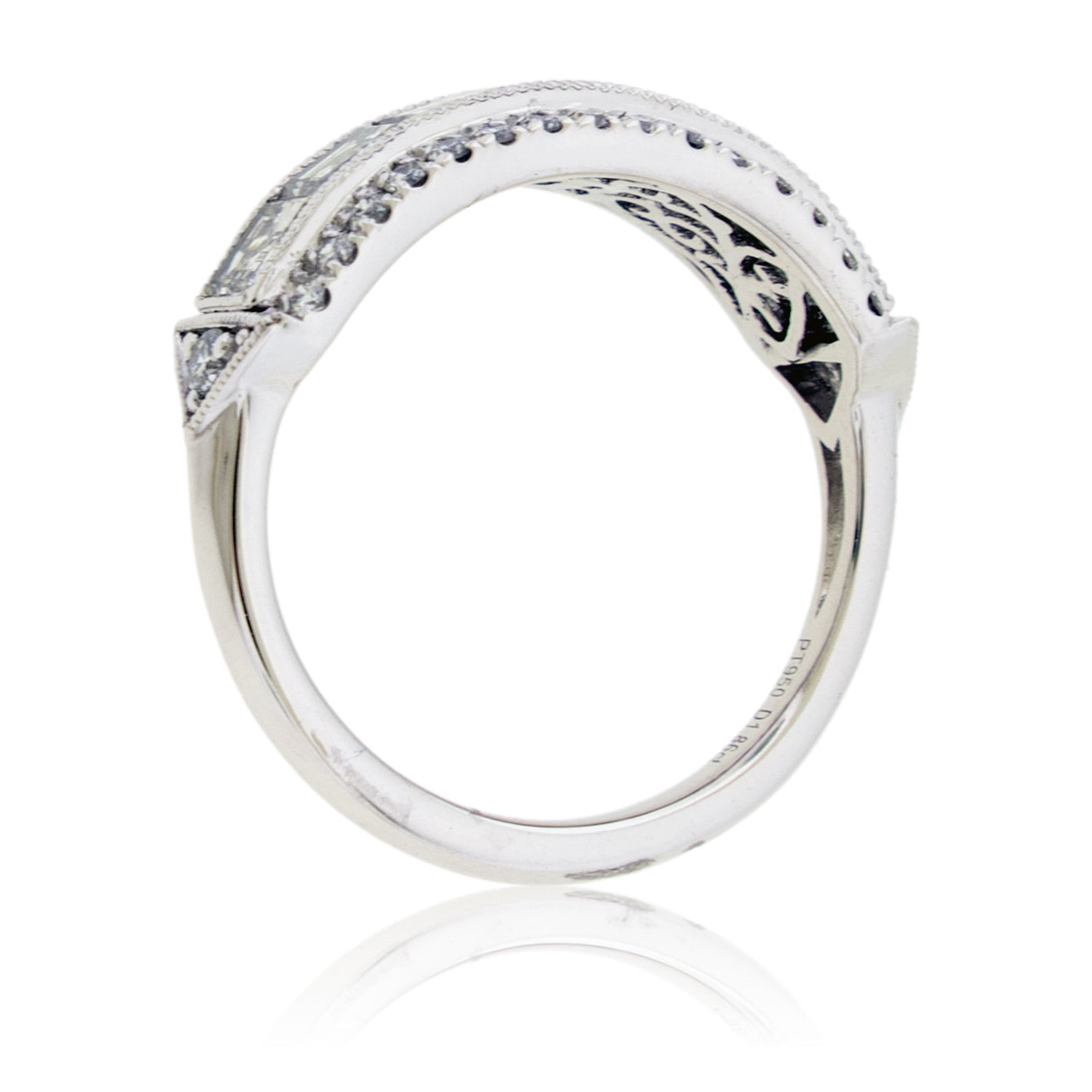 Square Diamond and Round Diamond Ring