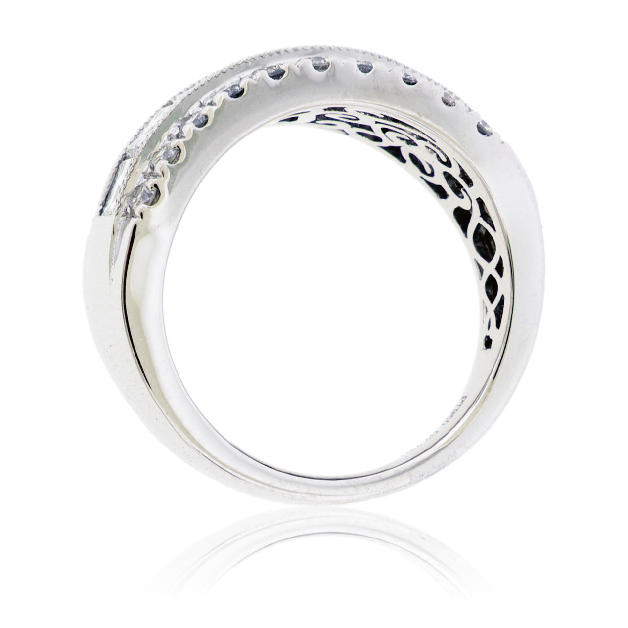 Square Diamond and Round Diamond Ring