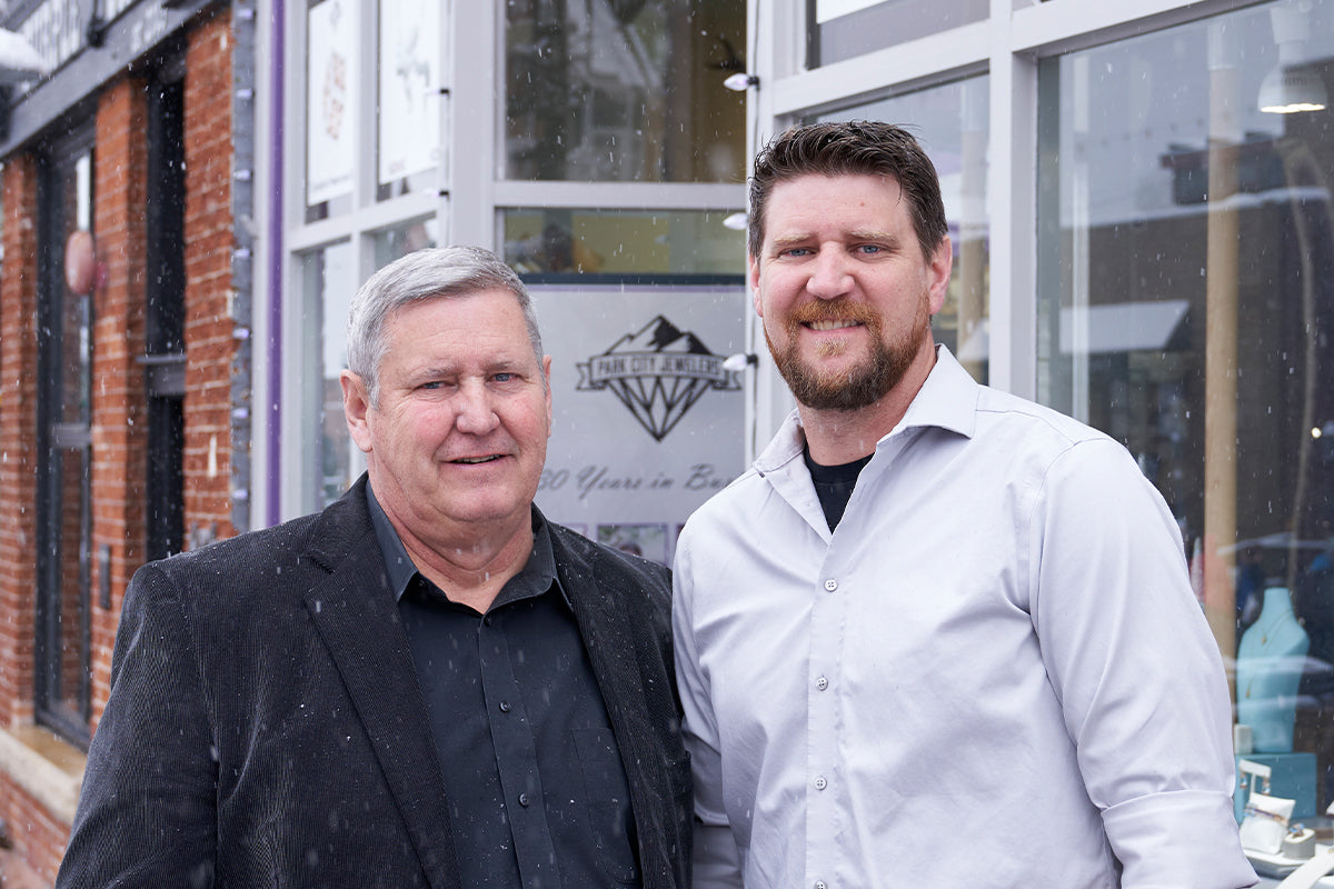Park City Jewelers Owners Ken Whipple and Cole Whipple in Front of Store