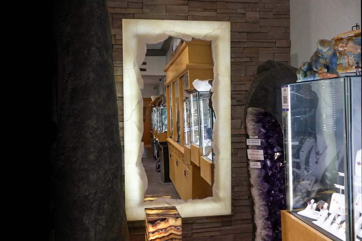 Lighted Calcite Mirror from Park City Jewelers