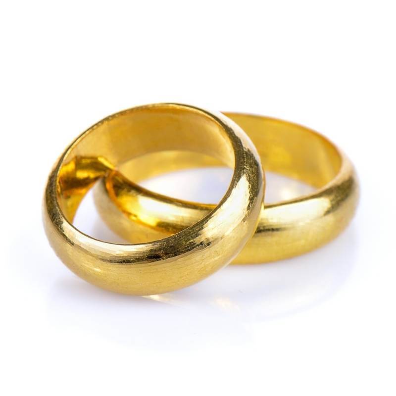 Two gold rings on a white background - Park City Jewelers