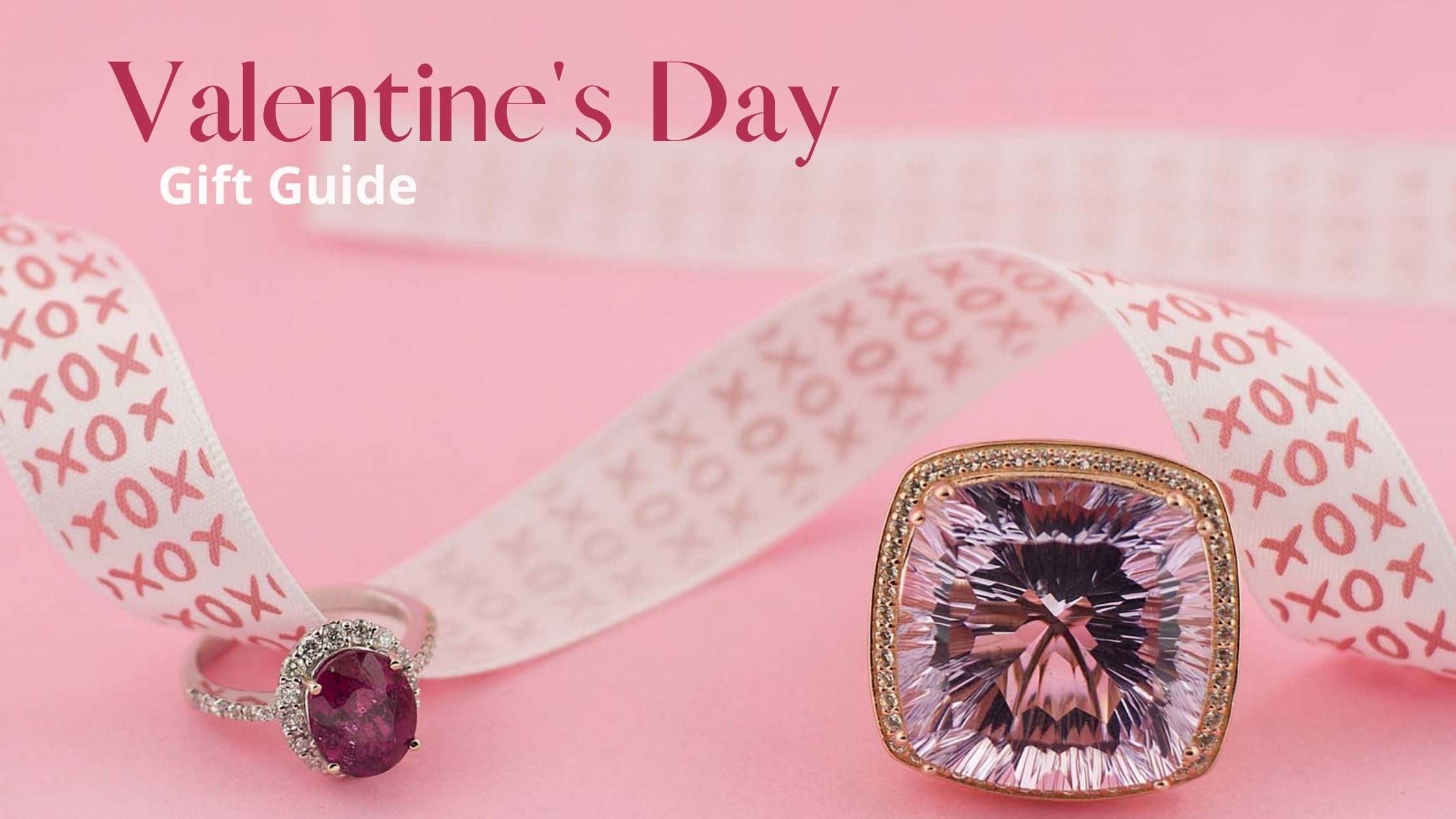 Valentine's Day Gift Guide Blog Banner with a Ruby and Kyanite Ring - Park City Jewelers.