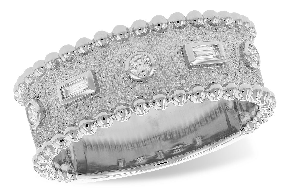 Baguette Diamond & Round Sandblast Ring - Park City Jewelers