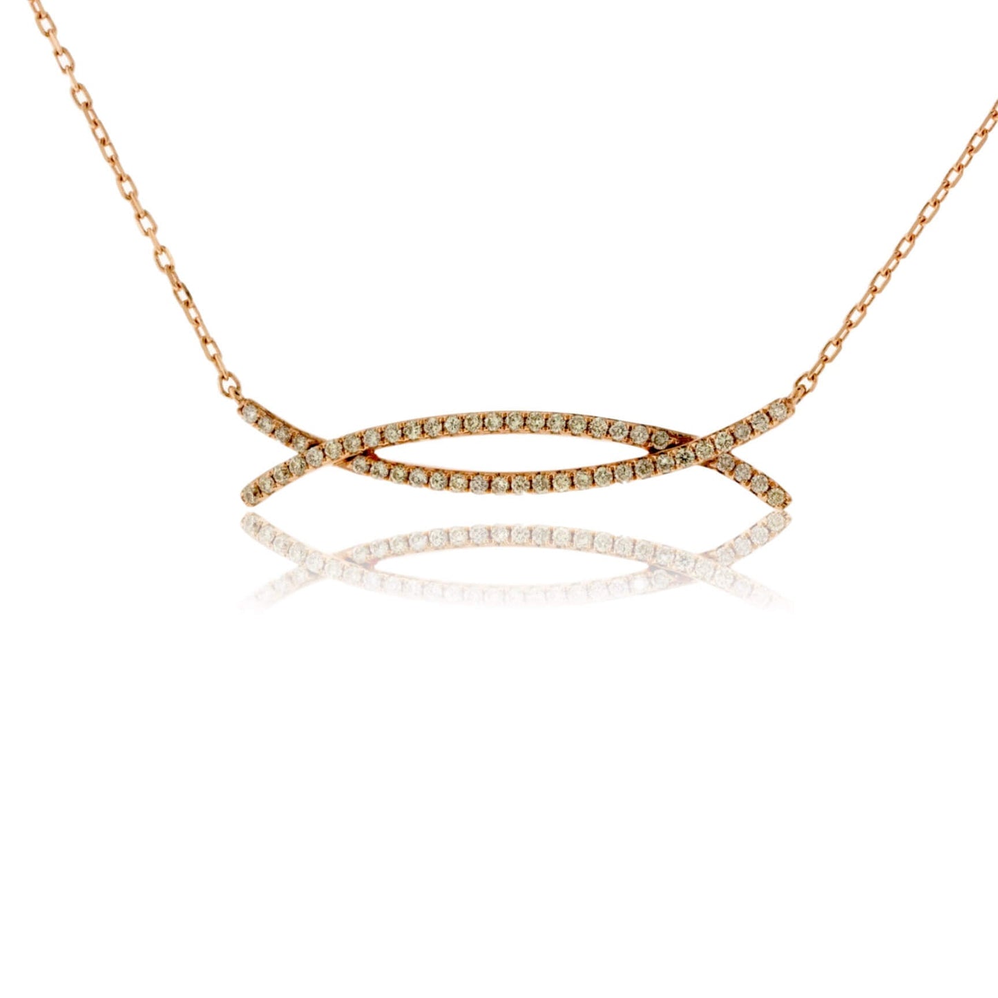 Bent Double Diamond Bar Necklace - Park City Jewelers