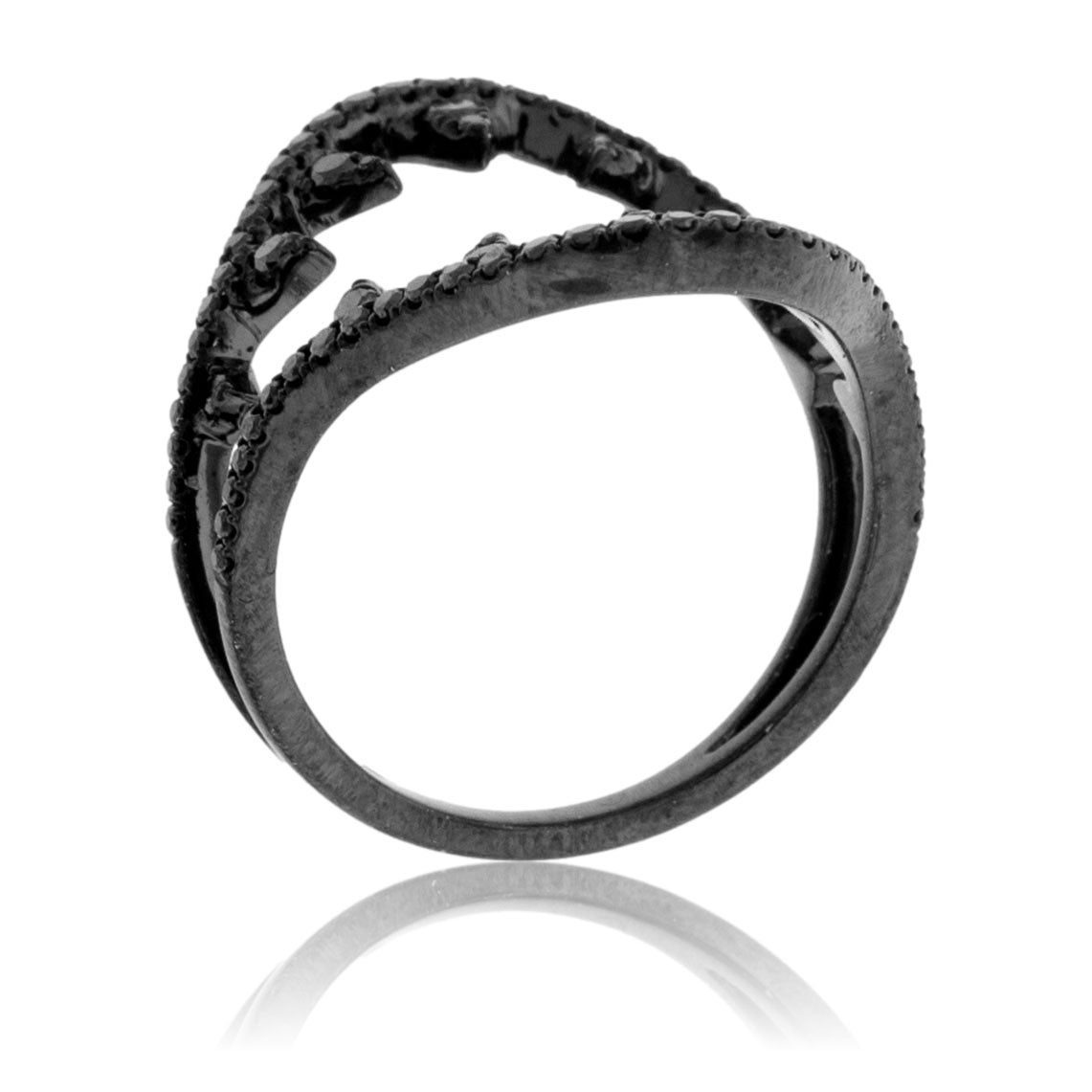 Black Diamond Black Plated Megalodon Jaw Ring - Park City Jewelers
