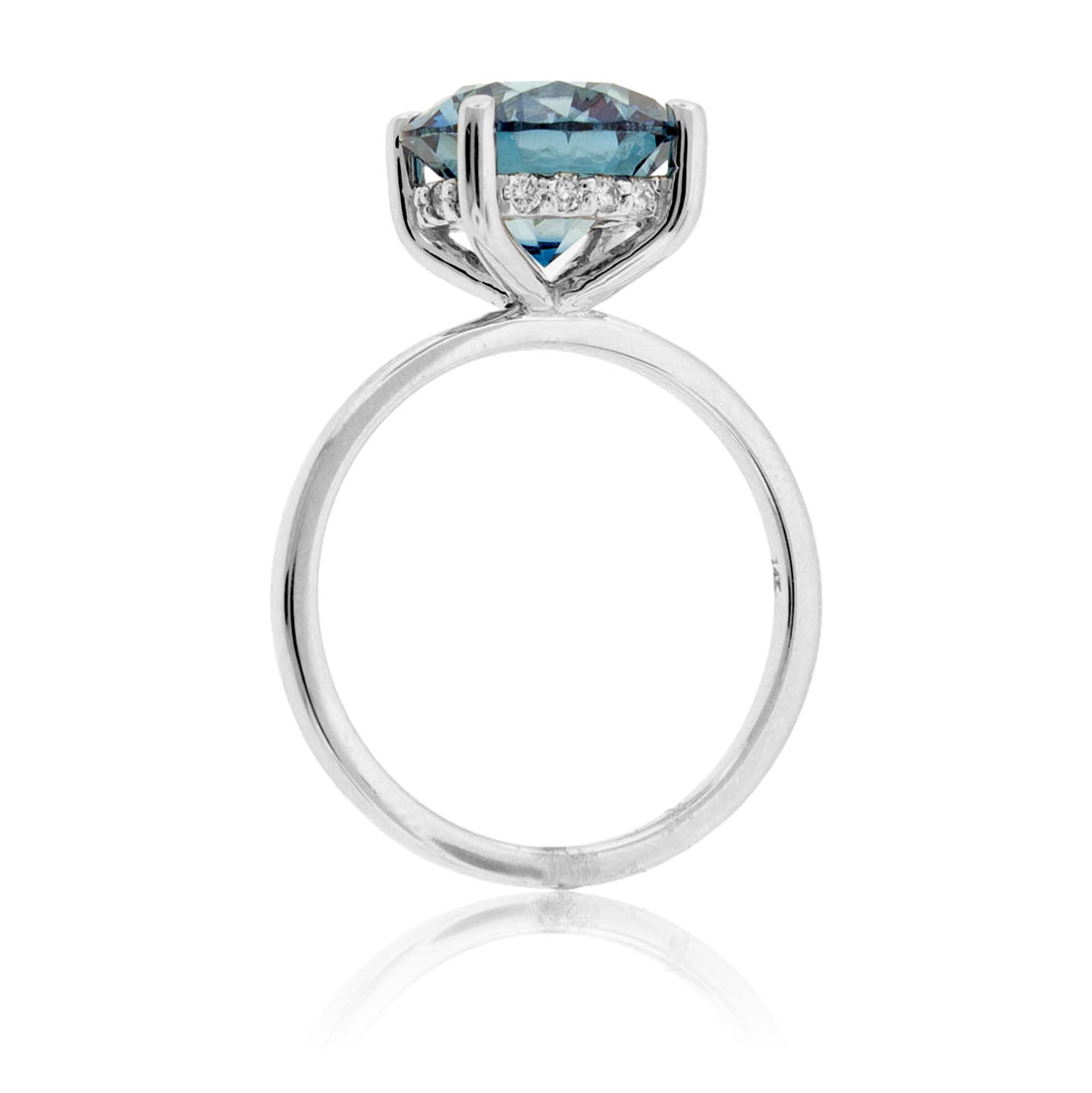 Blue Lab Grown Diamond Hidden Halo Ring - Park City Jewelers