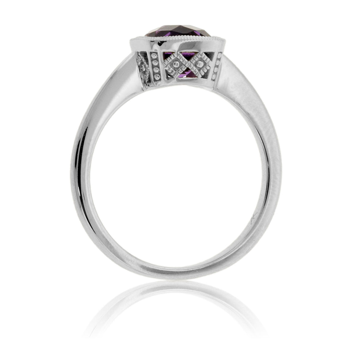 Checkerboard Amethyst Bezel Style Ring - Park City Jewelers