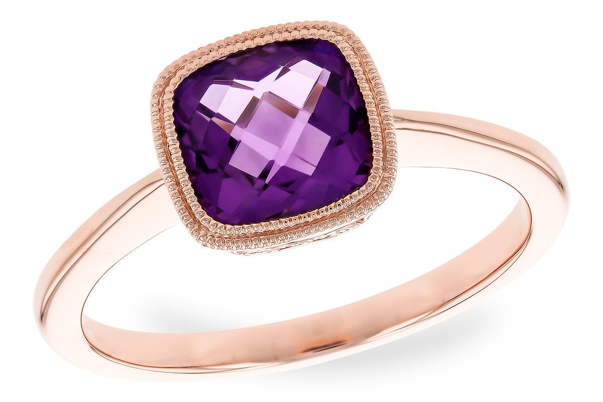 Checkerboard Amethyst Bezel Style Ring - Park City Jewelers