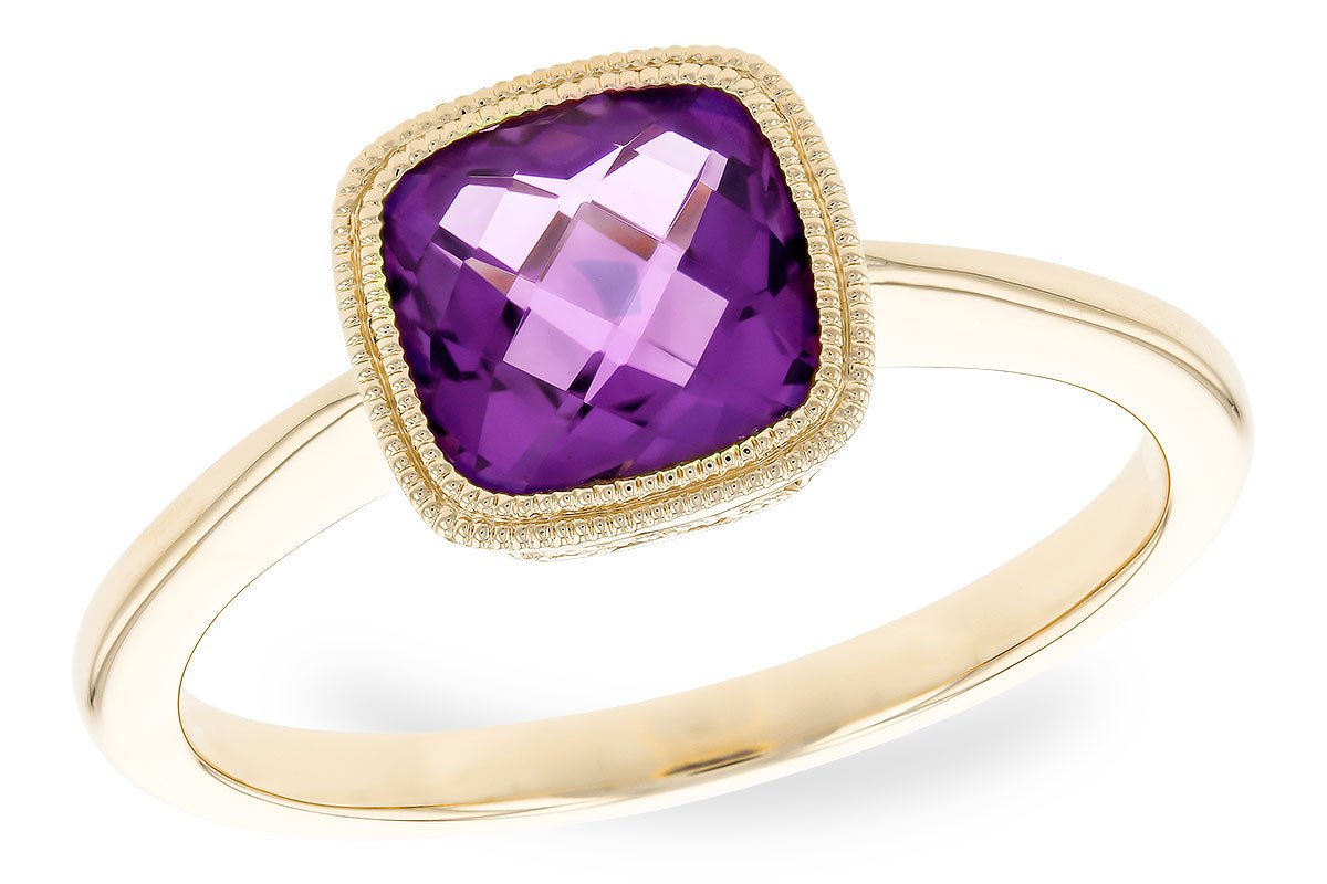 Checkerboard Amethyst Bezel Style Ring - Park City Jewelers