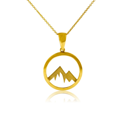 Circle Pendant w/ Jagged Mountain - Park City Jewelers