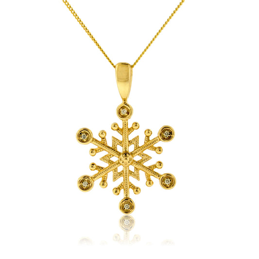 Dainty Diamond Snowflake Pendant - Park City Jewelers