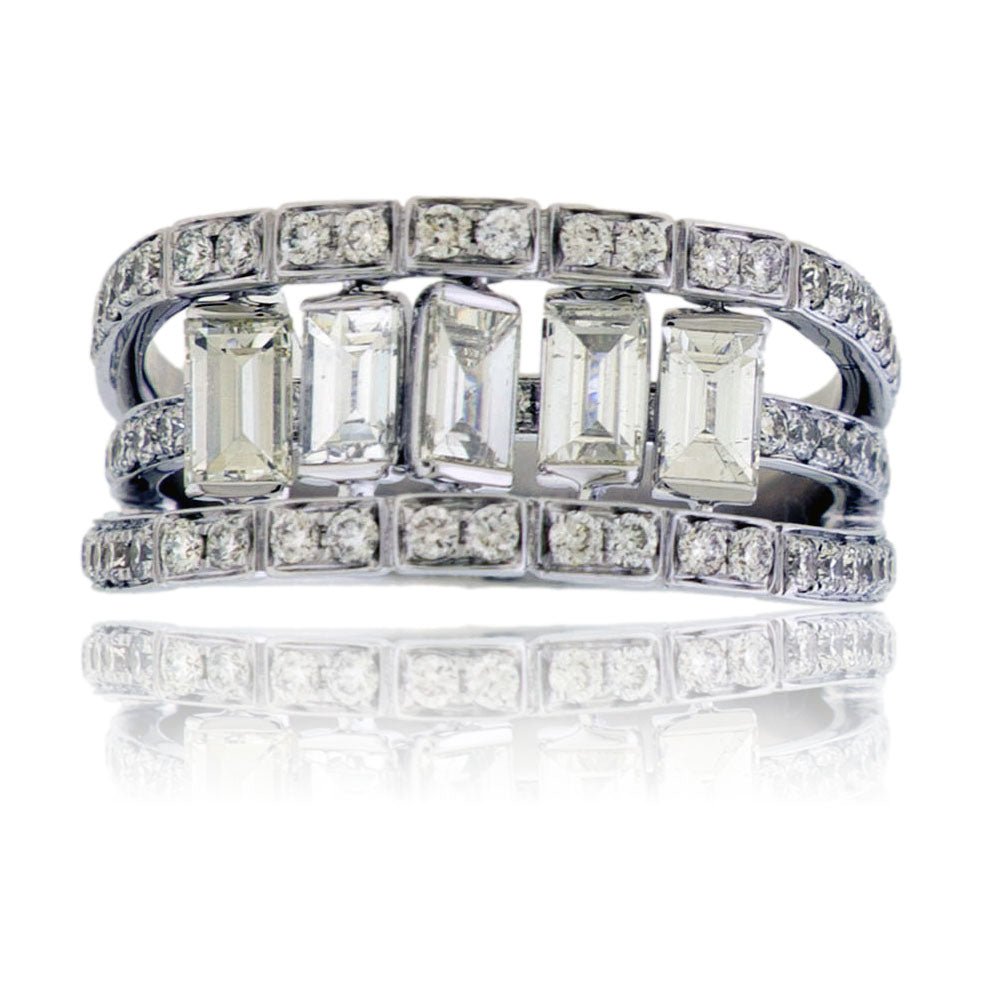Dancing Baguette Diamond Center Ring - Park City Jewelers