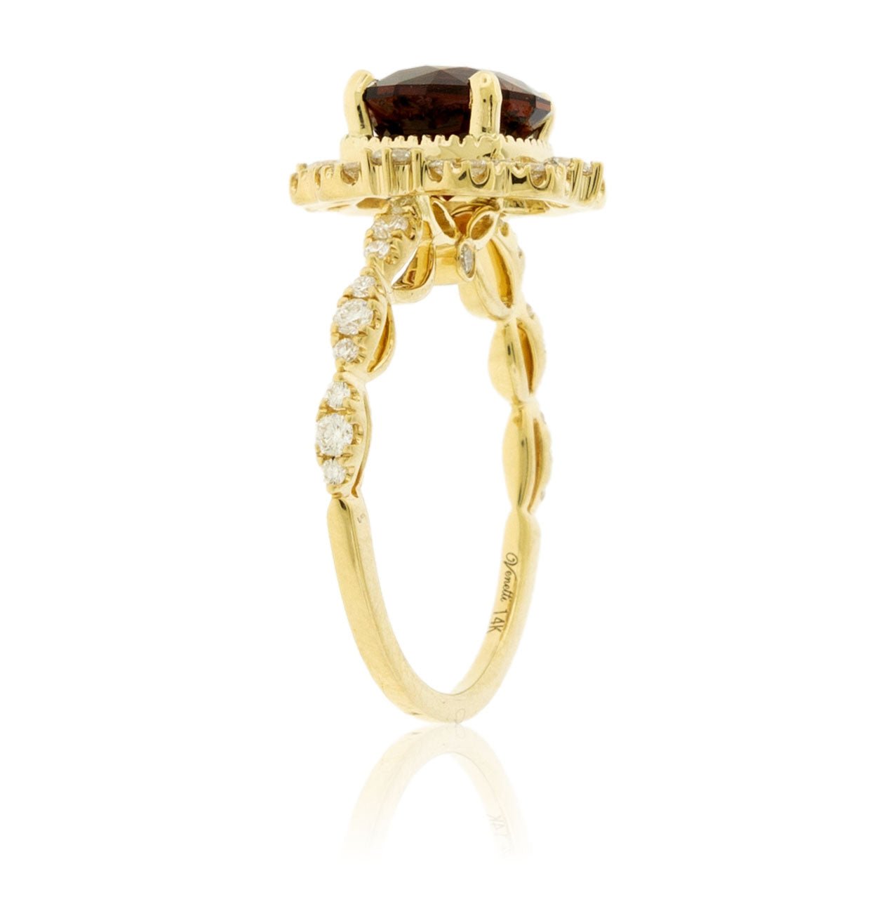 Desert Flame Topaz and Diamond Halo Ring - Park City Jewelers