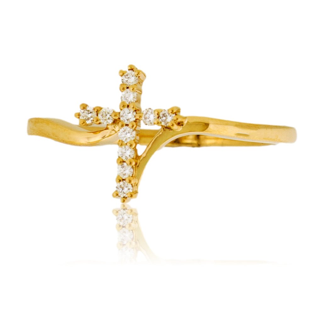 Diamond Accented Cross Bypass Ring - Park City Jewelers