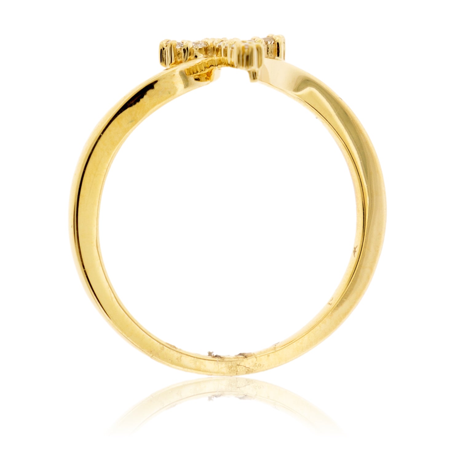 Diamond Accented Cross Bypass Ring - Park City Jewelers