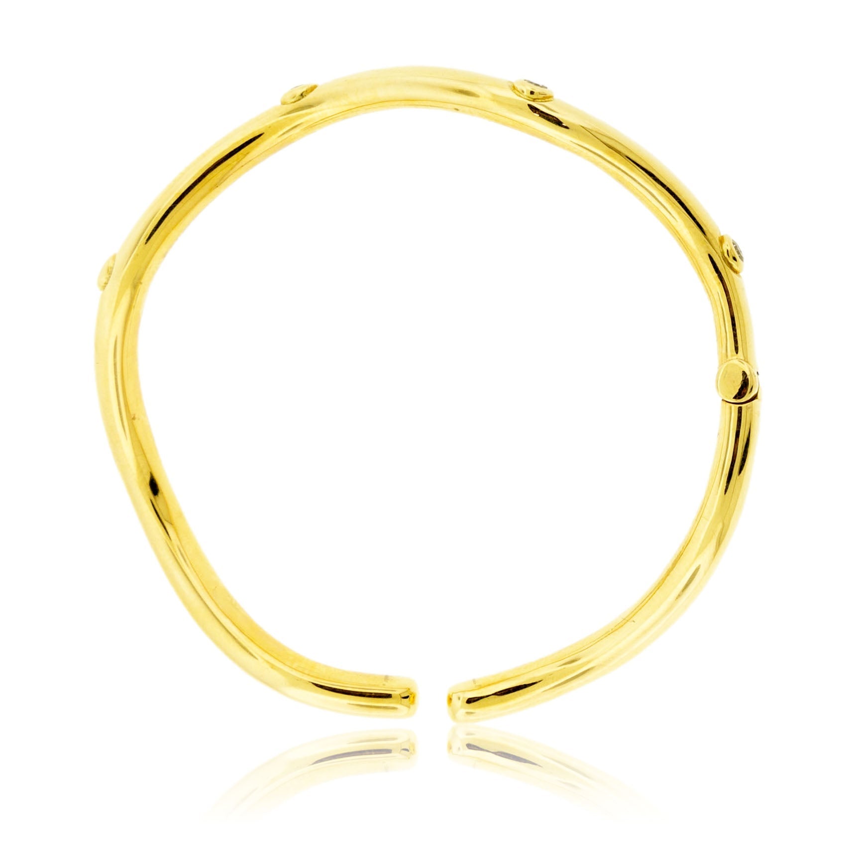 Diamond Accented Gold Bangle Bracelet - Park City Jewelers