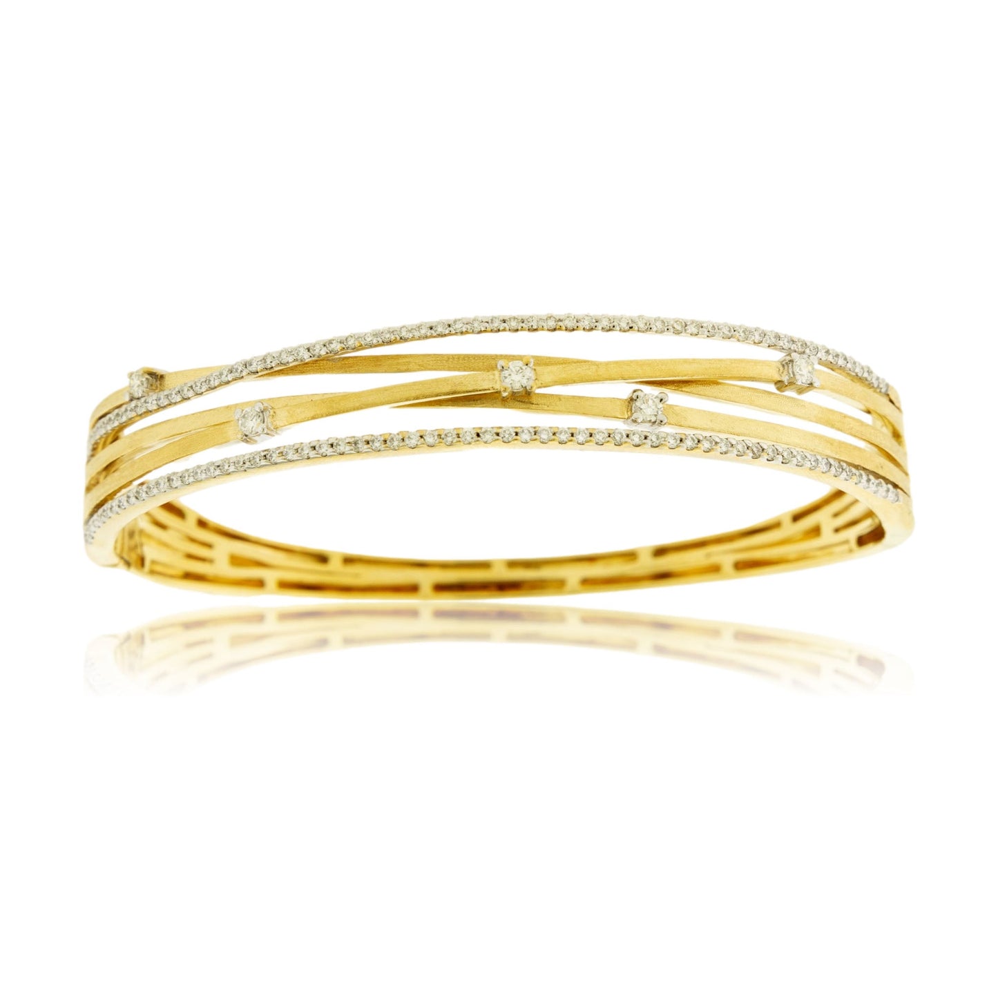 Diamond Accented Gold Bangle Bracelet - Park City Jewelers