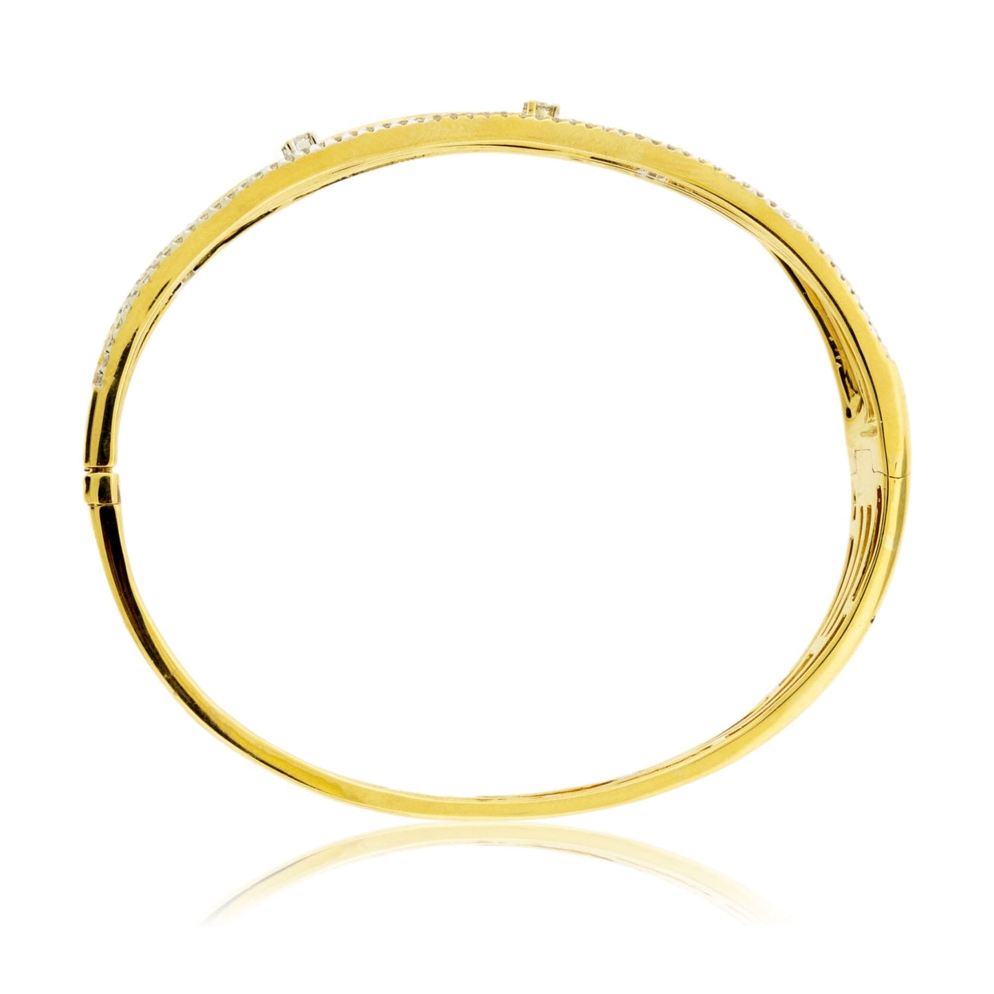 Diamond Accented Gold Bangle Bracelet - Park City Jewelers