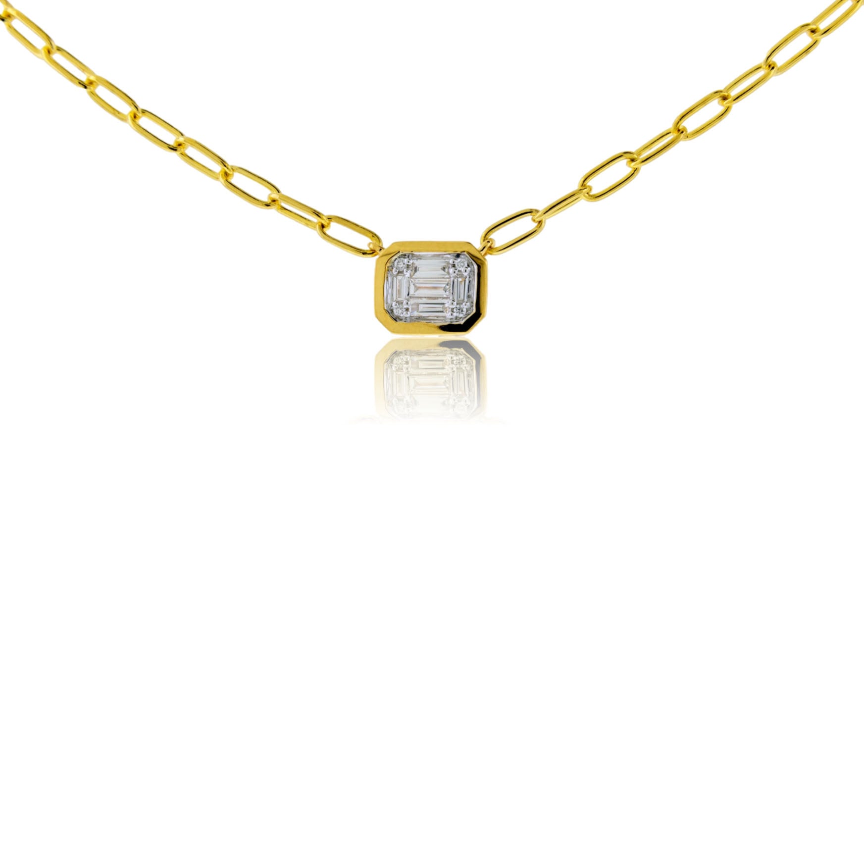 Diamond Cluster Bezel Necklace - Park City Jewelers