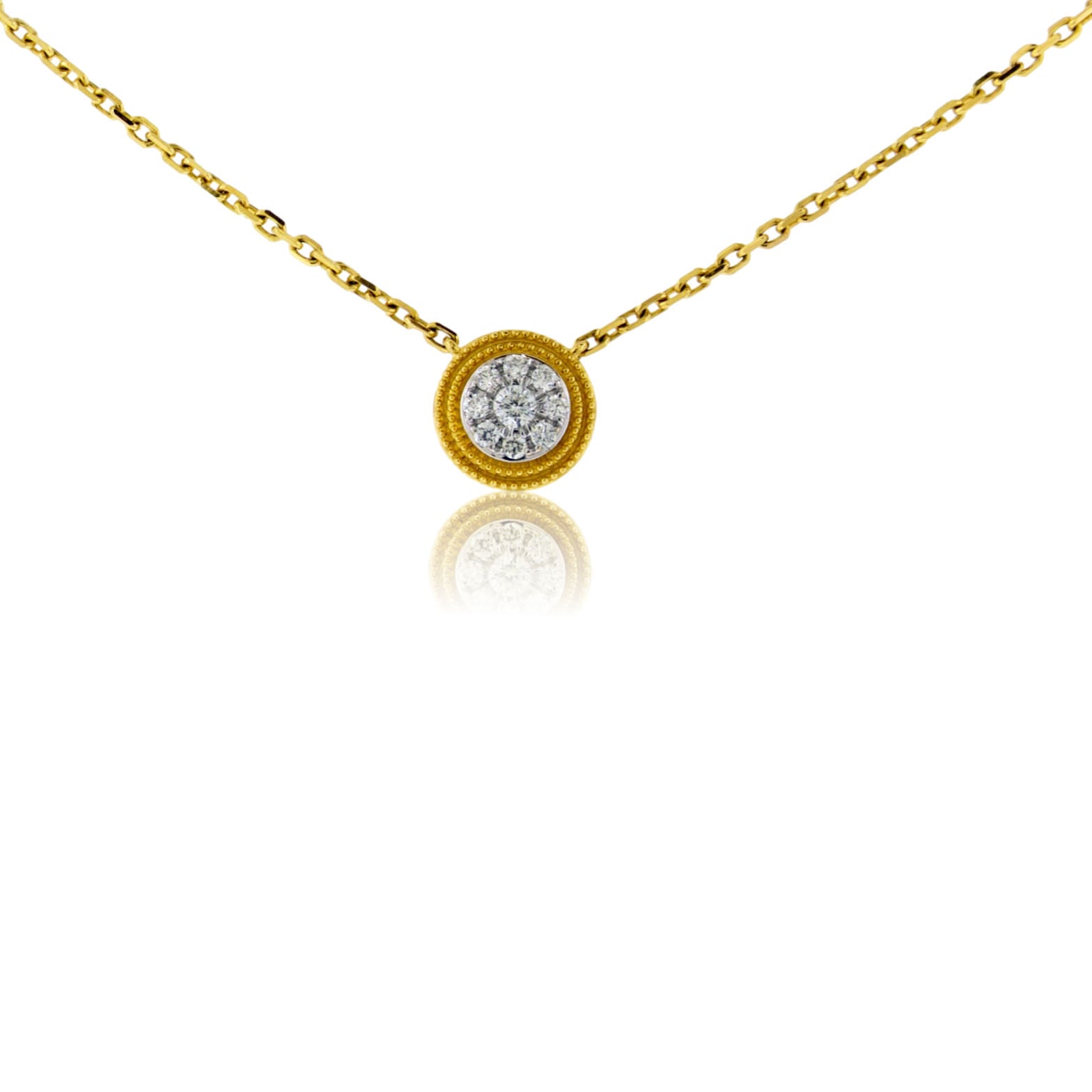 Diamond Cluster Bezel Necklace - Park City Jewelers