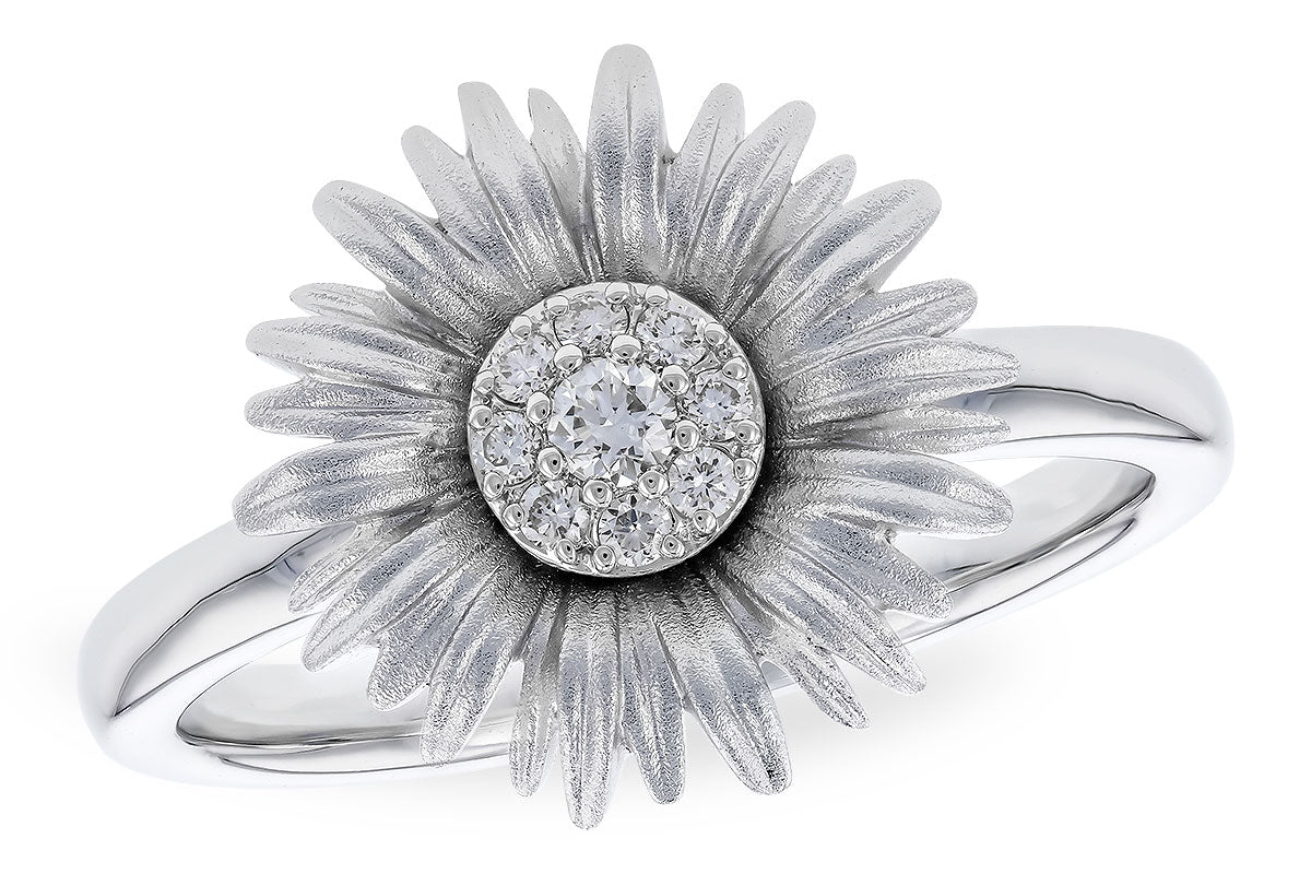 Diamond Cluster Center Flower Ring - Park City Jewelers