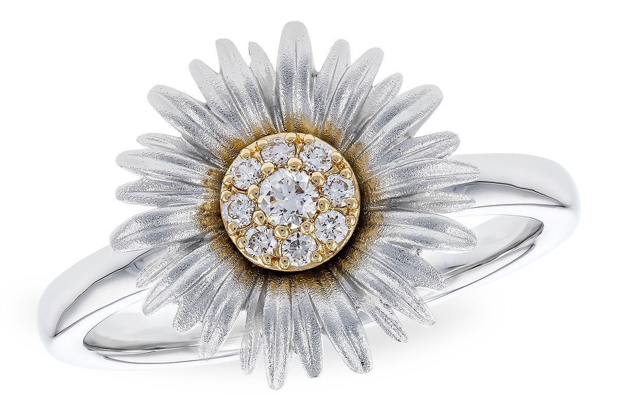 Diamond Cluster Center Flower Ring - Park City Jewelers