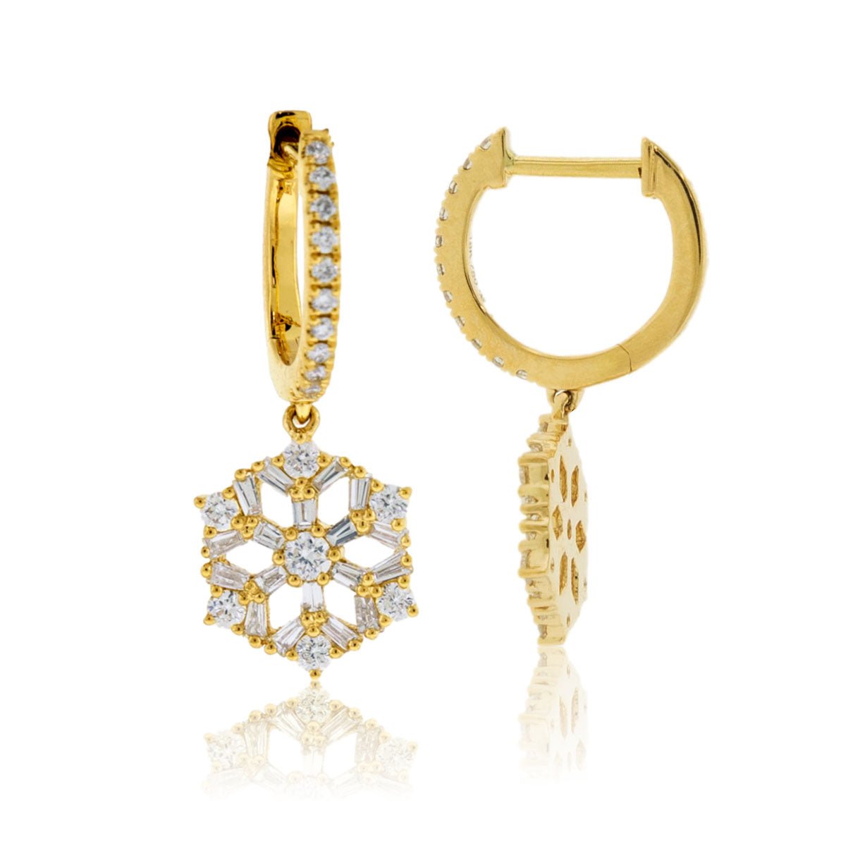 Diamond Dangle Snowflake Earrings - Park City Jewelers