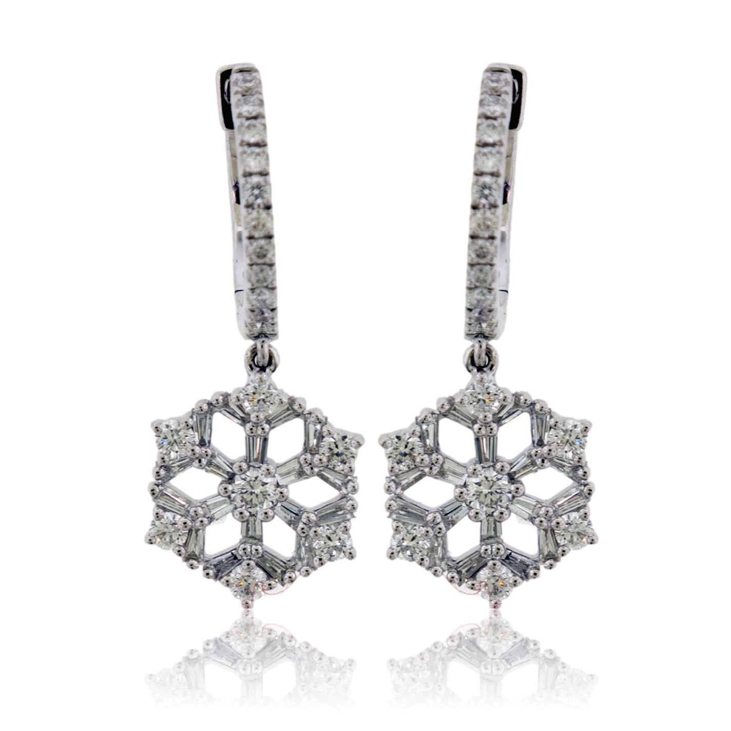 Diamond Dangle Snowflake Earrings - Park City Jewelers