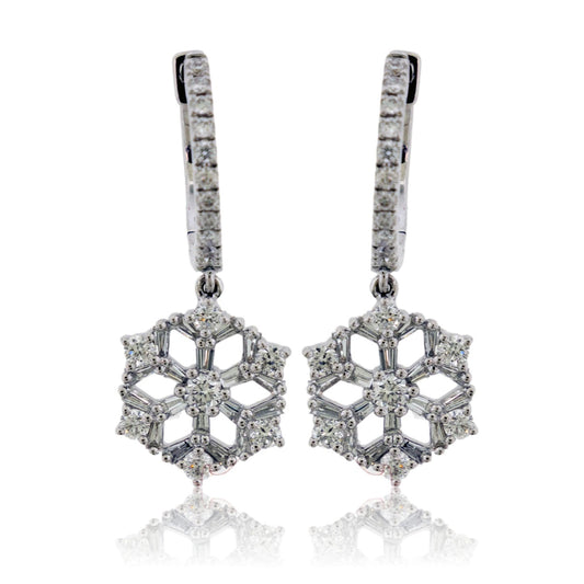 Diamond Dangle Snowflake Earrings - Park City Jewelers