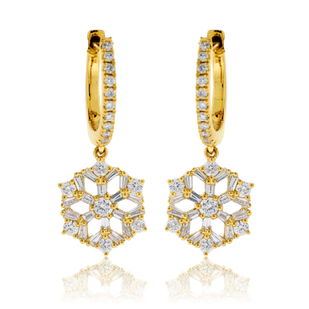 Diamond Dangle Snowflake Earrings - Park City Jewelers