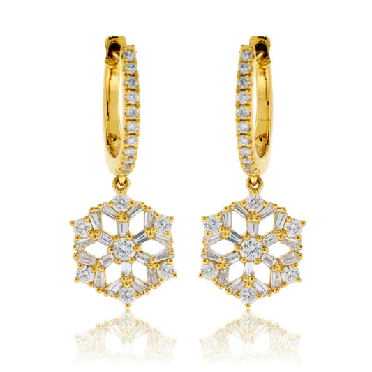 Diamond Dangle Snowflake Earrings - Park City Jewelers