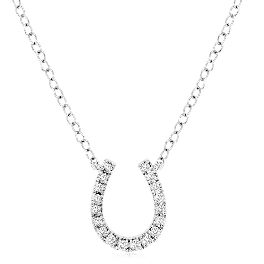 Diamond Lined Horse Shoe Necklace - Park City Jewelers