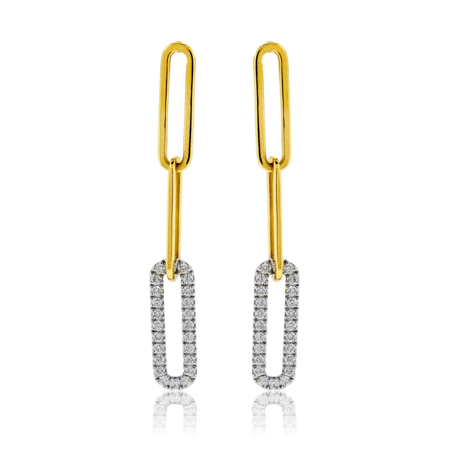 Diamond Link Style Dangle Earrings - Park City Jewelers