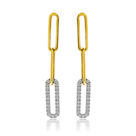 Diamond Link Style Dangle Earrings - Park City Jewelers