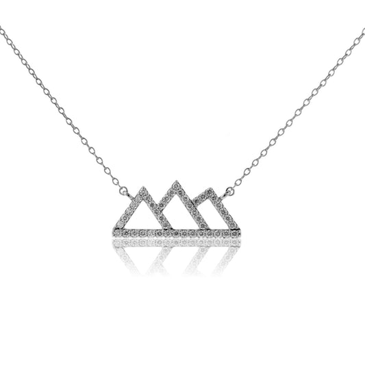 Diamond Outline Mountain Silhouette Necklace - Park City Jewelers