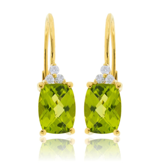 Diamond & Peridot Drop Earrings - Park City Jewelers