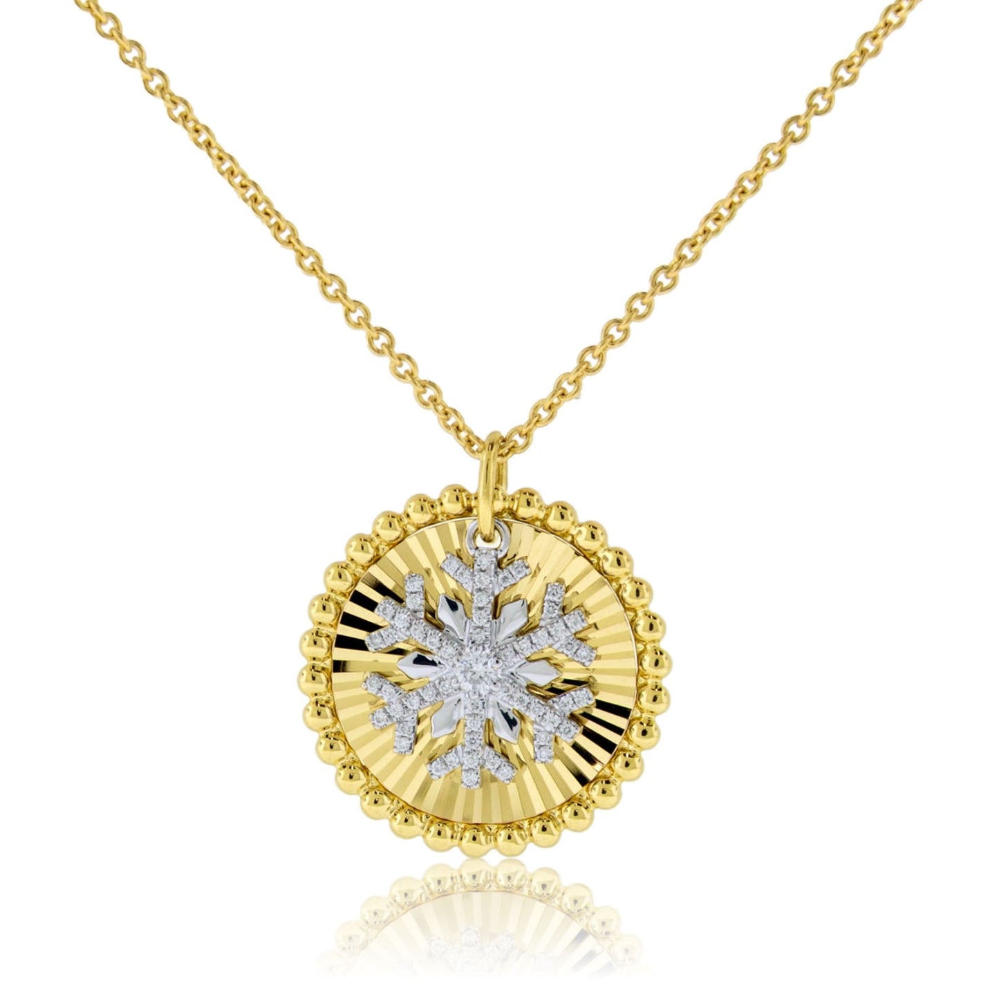 Diamond Snowflake Necklace with Disc Charm - Park City Jewelers
