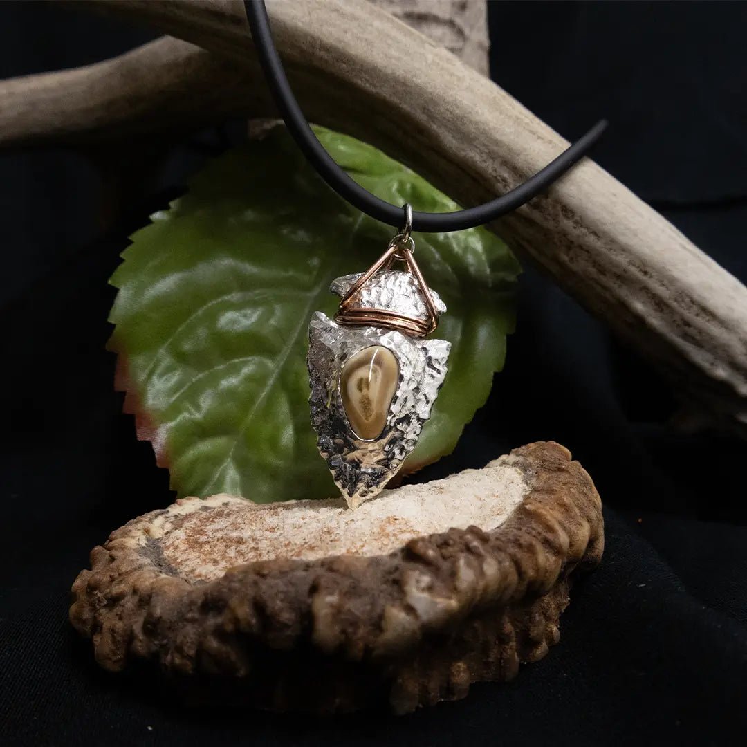 Elk Ivory Tooth Arrowhead Pendant / Necklace - Park City Jewelers