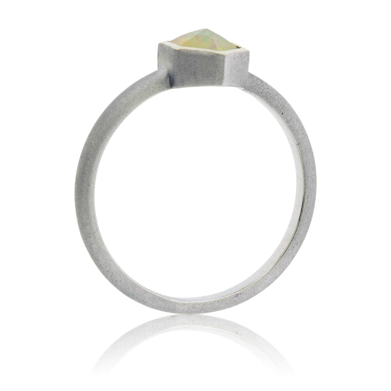 Faceted Opal Solitaire Bezel Ring - Park City Jewelers
